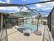This outdoor pool features a sun shelf, a seating area, and a large screened enclosure at 4175 20Th N St, St Petersburg, FL 33741