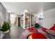 Living Room featuring unique decor, a geometric rug, and minimalist design at 4610 Cypress S Way, St Petersburg, FL 33705