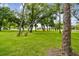 Lush front yard with scattered trees, providing shade and privacy for the charming home at 6080 Taneytown St, North Port, FL 34291