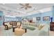 Spacious living room with comfortable seating, decor, and large windows offering waterfront views at 860 Harbor Is, Clearwater Beach, FL 33767