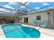 Enjoy the sparkling pool and outdoor space perfect for relaxing or entertaining in screened in back porch area at 9013 Nakoma Way, Weeki Wachee, FL 34613