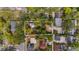 Aerial view of property surrounded by lush greenery in a residential neighborhood at 1007 Jones St, Clearwater, FL 33755