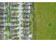 Overhead shot shows a property nestled within a neatly planned community at 11871 Crestridge Loop, Trinity, FL 34655