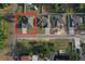 An aerial view showing the property's layout, large lot, and surrounding neighborhood, highlighted with a red border at 13532 14Th St, Dade City, FL 33525