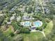 Aerial showcases community pool, amenities and neighborhood offering leisure, recreation, and convenient community living at 15422 Starling Crossing Dr, Lithia, FL 33547