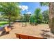Community playground featuring swings, climbing structures, and slides at 15422 Starling Crossing Dr, Lithia, FL 33547