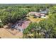 Aerial view of the home surrounded by mature trees at 18902 Spring Hollow Dr, Lutz, FL 33559