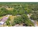 Capture the charm of an aerial view with mature trees and lush greenery, surrounded by a serene residential neighborhood at 18902 Spring Hollow Dr, Lutz, FL 33559
