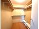 Spacious walk-in closet with wood floor, built-in shelves, and room to organize your wardrobe at 210 N Saint Thomas Cir, Apollo Beach, FL 33572