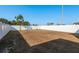 A spacious backyard enclosed by a white fence, ready for landscaping and outdoor enjoyment at 34855 Daisy Meadow Loop, Zephyrhills, FL 33541