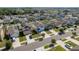 Expansive aerial view of a well-planned community featuring manicured lawns and tree-lined streets at 34866 Daisy Meadow Loop, Zephyrhills, FL 33541
