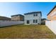 View of backyard with a white fence surrounding the property at 34866 Daisy Meadow Loop, Zephyrhills, FL 33541