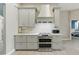 Well-appointed kitchen with gray cabinets, stainless steel appliances, and modern design elements at 4101 Brooke Dr, Valrico, FL 33594
