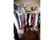 Organized closet with ample storage space for clothing and accessories at 7120 Early Gold Ln, Riverview, FL 33578