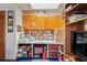 Organized room with built-in cabinets, a desk, and shelving, offering ample storage space at 7353 Dogwood Cres, Spring Hill, FL 34607