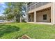 Spacious backyard with grass and partial view of the screened-in porch at 800 Callista Cay Loop, Tarpon Springs, FL 34689