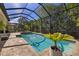 Lovely screened-in pool with spa and lush landscaping at 8434 Dunham Station Dr, Tampa, FL 33647