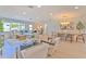 Expansive living and dining area with natural light, creating a welcoming atmosphere for relaxation at 110 8Th St, Belleair Beach, FL 33786