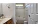 This bathroom includes a bathtub, shower, and a vanity at 13653 Artesa Bell Dr, Riverview, FL 33579