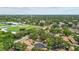 Aerial view of the community with trees and baseball field at 1693 Fry Ct, Dunedin, FL 34698