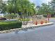 Well-maintained Braemoor Village community sign with lush landscaping and vibrant colors, welcoming residents and visitors at 1693 Fry Ct, Dunedin, FL 34698