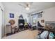 This bedroom is decorated with sports memorabilia and a comfortable desk area at 2529 Arbor Wind Dr, Lutz, FL 33558