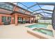 Large covered patio and pool area, ideal for outdoor entertaining and relaxation at 2608 Calvano Dr, Land O Lakes, FL 34639