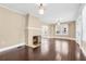 Living room with hardwood floors and a fireplace at 2628 2Nd N Ave, St Petersburg, FL 33713
