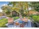 Serene backyard patio with wicker furniture and a colorful rug, perfect for outdoor relaxation at 2710 2Nd N Ave, St Petersburg, FL 33713