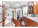 Bathroom with double vanity, soaking tub, and modern finishes at 30327 Lettingwell Cir, Wesley Chapel, FL 33543