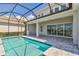 Screened pool with connected, covered outdoor patio; ideal for entertaining at 34084 Torrent Ln, Wesley Chapel, FL 33543