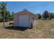 Image of the detached garage, offering ample storage and workspace, with a bright white door at 38824 Raiser Rd, Dade City, FL 33525