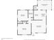 Floor plan of the house layout, showcasing the bedrooms, bathroom, kitchen, living room, and screened patio at 4517 2Nd S Ave, St Petersburg, FL 33711