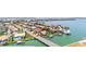 Stunning aerial view of the waterfront neighborhood, showcasing homes with docks and water access at 4900 Brittany S Dr # 1810, St Petersburg, FL 33715