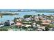 Scenic aerial view of waterfront properties with boat docks, nestled along the tranquil bay and waterways at 4900 Brittany S Dr # 1810, St Petersburg, FL 33715