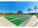 Outdoor shuffleboard courts amidst beautifully landscaped grounds, offering recreational activities in a serene community setting at 4900 Brittany S Dr # 1810, St Petersburg, FL 33715