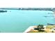 Expansive water view showcasing the intercoastal and waterfront park, complete with a shelter and pier at 4900 Brittany S Dr # 1810, St Petersburg, FL 33715