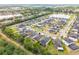 Aerial view of a residential neighborhood with homes near a lake and lush greenery at 5048 Inshore Landing Dr, Apollo Beach, FL 33572