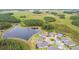 Aerial view of a community featuring single Gathering homes, ponds, and landscaping at 5670 Shorebird Br, Land O Lakes, FL 34638