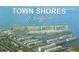 Panoramic aerial view of Town Shores of Gulfport community highlighting its waterfront location and building layout at 5925 Shore S Blvd # 602, Gulfport, FL 33707