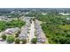 Birds eye view of a neighborhood, showcasing the townhomes and mature tree coverage at 6233 Olivedale Dr, Riverview, FL 33578
