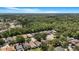 Aerial view of homes in a residential area with lush greenery, ponds, and mature trees at 7031 Kendall Heath Way, Land O Lakes, FL 34637