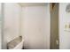 Small bathroom with shower, toilet, and tiled walls, functional space for everyday needs at 109 S Nimbus Ave, Clearwater, FL 33765