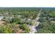 An aerial view of neighborhood with tree-lined streets and homes with swimming pools and fenced yards at 11709 N Armenia Ave, Tampa, FL 33612
