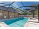 A screen enclosed pool and hot tub, surrounded by the backyard at 11709 N Armenia Ave, Tampa, FL 33612
