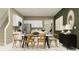 A modern dining area with white cabinets, seating for six, and stylish accents at 13515 White Gold Run, Parrish, FL 34219