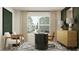 A stylish home office with natural light, modern decor, and a comfortable workspace at 13515 White Gold Run, Parrish, FL 34219