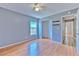 Spacious bedroom featuring laminate floors, closet and window for ample light, creating an airy atmosphere at 1639 Wakefield Dr, Brandon, FL 33511