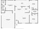 Detailed floorplan showing the layout of the home, including the living room, bedrooms, kitchen, and bathrooms at 2675 Cherokee St, North Port, FL 34286