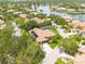 Aerial view of a well-maintained neighborhood with lush greenery and a serene lake at 4766 Royal Palm Ne Cir, St Petersburg, FL 33703